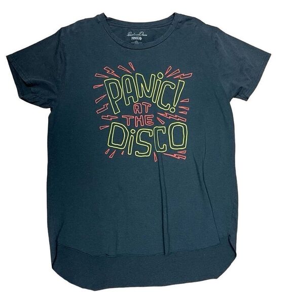 Manhead Womens Panic At The Disco Crewneck Short Sleeve T-Shirt Black Large - Picture 2 of 7